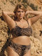 Plus Size Bikini Slip Ψηλόμεσο Καφέ