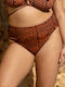 Bikini Inferioare Plus Size Totem Print Slip Maro