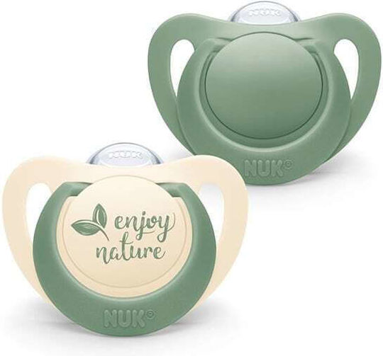 Nuk Enjoy Nature Schnuller Silikon Beige - Grün für 0-6 Monate 2Stück
