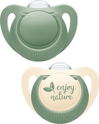 Nuk Enjoy Nature Schnuller Silikon Beige - Grün für 6-18 Monate 2Stück