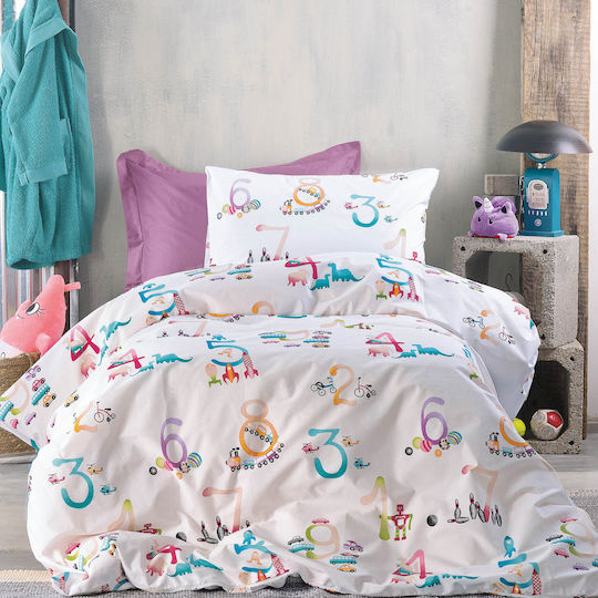 Rythmos Numbers Kids Cotton Pillowcase Set 50x70cm White