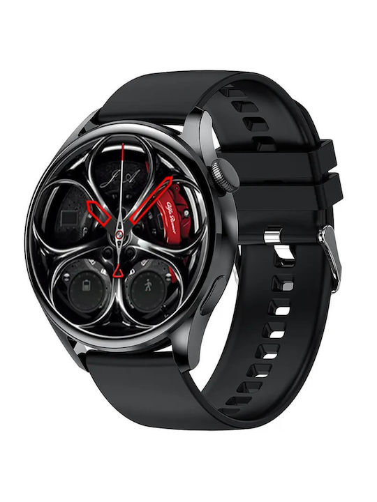 Microwear GT5 Smartwatch με Παλμογράφο (Black Leather)