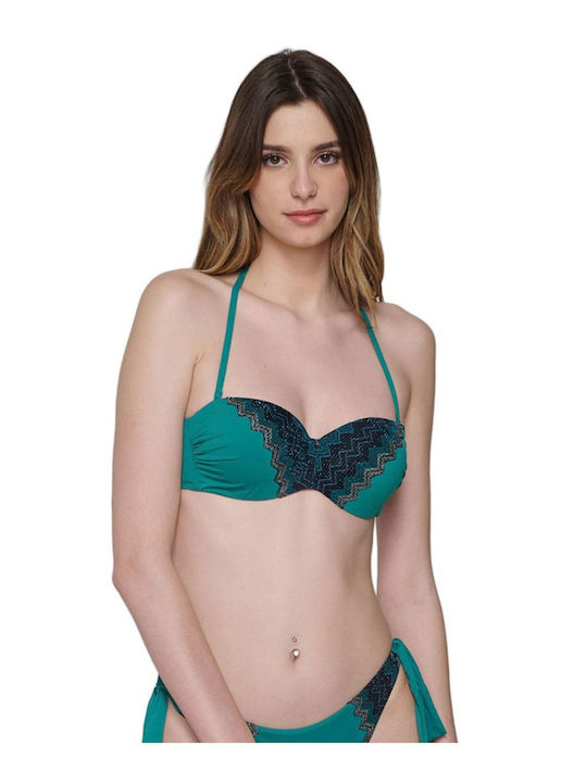 Luna Bikini Bra with Detachable Straps Green