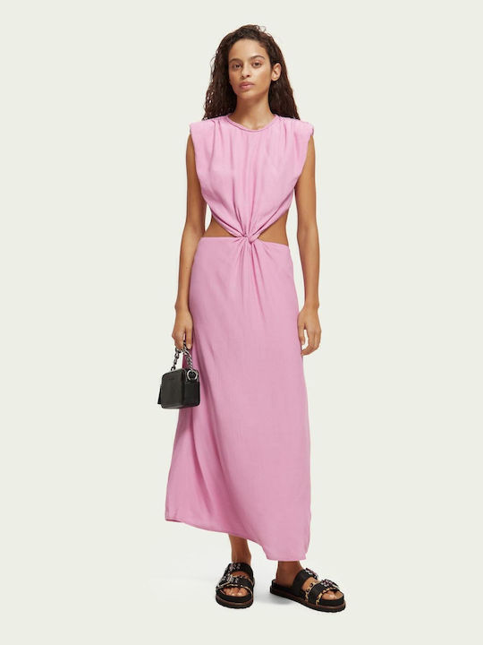 Scotch & Soda Draped Structured Shoulder Φόρεμα All day Ροζ