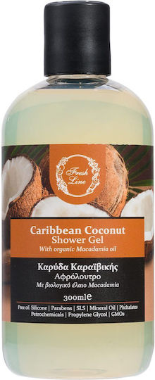 Fresh Line Caribbean Coconut Αφρόλουτρο σε Gel με Γλυκερίνη & Άρωμα Καρύδα 300ml