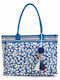 Verde Fabric Beach Bag Blue