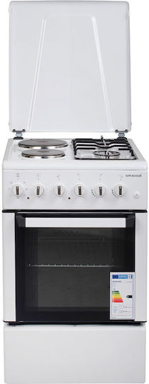 Snaige Herd 52Es mit Erdgas- & Elektrokochfeldern B50cm. White