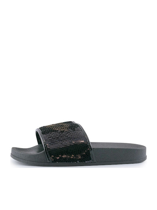 Love4shoes 2288-0185 Women's Slides Black