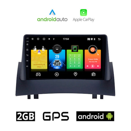 Auto-Audiosystem für Renault Megane 2002-2008 (Bluetooth/USB/AUX/WiFi/GPS/Apple-Carplay/Android-Auto) mit Touchscreen 9"
