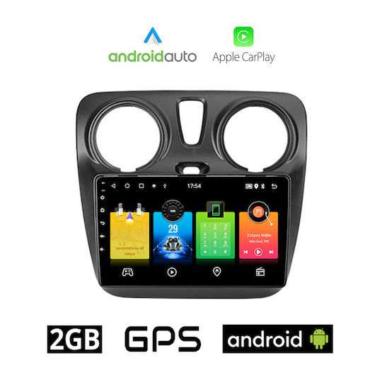 Ηχοσύστημα Αυτοκινήτου για Renault Dokker Dacia Dokker 2012> (Bluetooth/USB/AUX/WiFi/GPS/Apple-Carplay/Android-Auto) με Οθόνη Αφής 9"