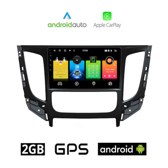 Car Audio System for Fiat Fullback 2016> with Clima (Bluetooth/USB/AUX/WiFi/GPS/Apple-Carplay/Android-Auto) with Touch Screen 9"