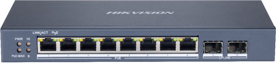 Hikvision DS-3E1510P-SI Managed L2 PoE+ Switch με 8 Θύρες Gigabit (1Gbps) Ethernet και 1 SFP Θύρα