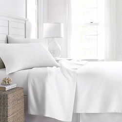 Lino Home Linosa Hotel Sheet White Single 170x270cm Cotton & Polyester 1pcs