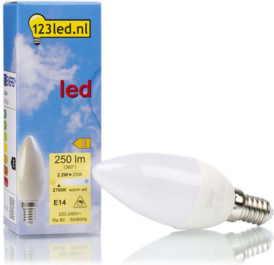 123led Λάμπα LED 2.2W για Ντουί E14 Θερμό Λευκό 250lm