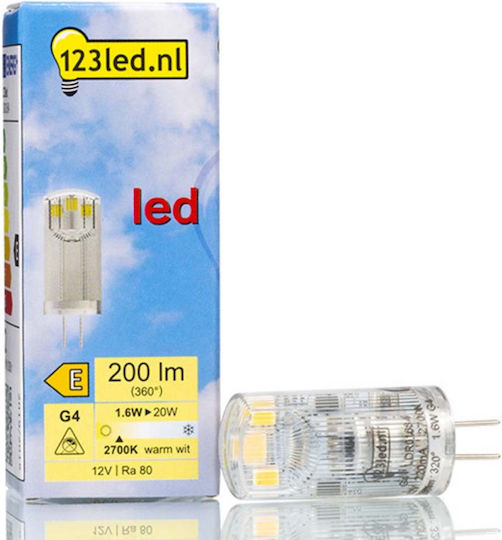 123led Λάμπα LED 1.6W για Ντουί G4 Θερμό Λευκό 200lm