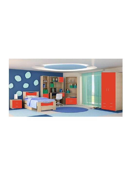 Σετ Παιδικού Δωματίου Smile Rot Eiche 8Stück mit Bett für Matratze 90x190cm