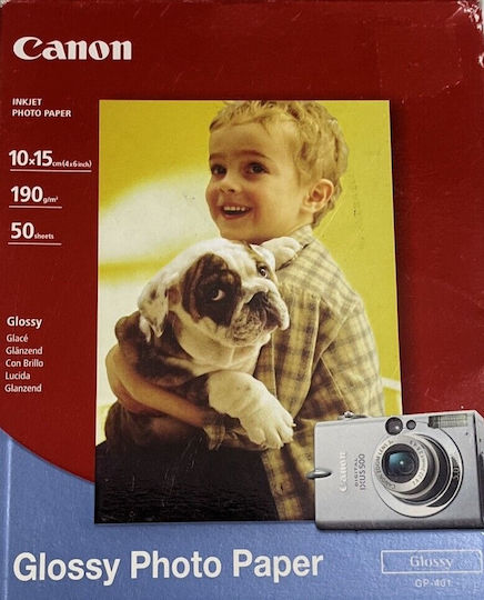 Canon GP-401 Фотохартия Гланц A6 (10x15) 190гр/кв.м за Принтери Мастиленоструен 50 Листове