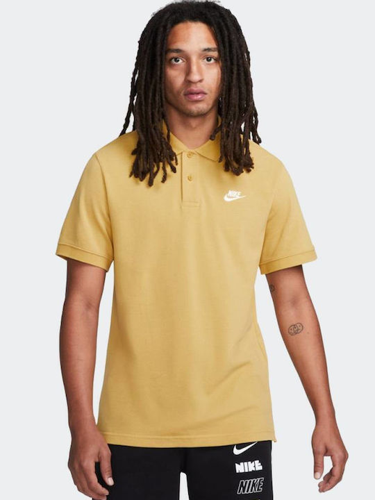 Nike Ανδρικό T-shirt Polo Κίτρινο