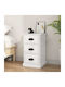 Wooden Bedside Table White 39x39x67cm