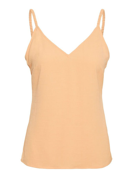 Vero Moda Women's Summer Blouse with Straps & V Neckline Orange