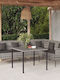 Outdoor Dining Set 2 Pieces Gray with Pillows