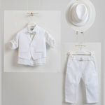 Piccolino Boys Baptism Suit with Vest Ian 6pcs White