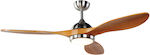 IQ Ceiling Fan 138cm with Light and Remote Control Satin Nickel