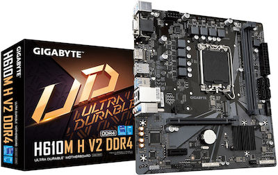 Gigabyte H610M H V2 DDR4 rev. 1.0 Motherboard Micro ATX with Intel 1700 Socket