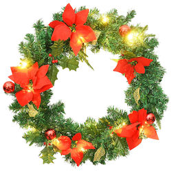 vidaXL Christmas Lighted Decorative Wreath Battery Powered 60cm