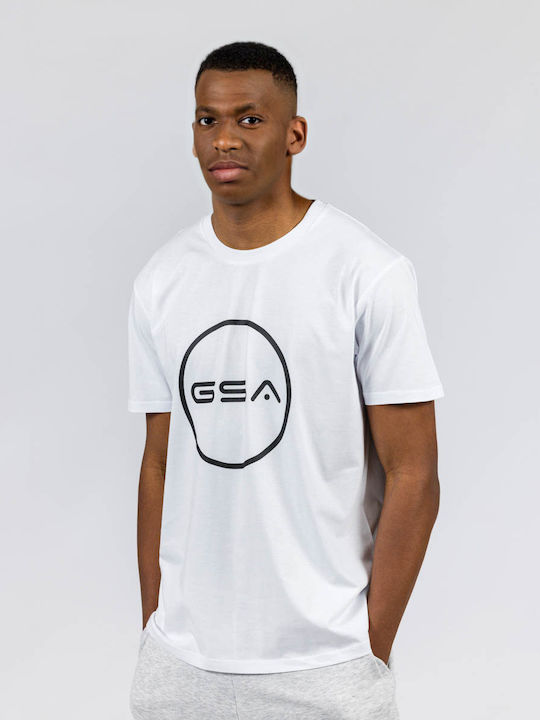 GSA GSA Herrenblusen Kurzarm T-Shirt Weiß