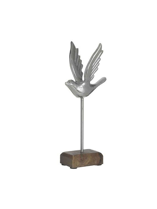 Inart Dekorativ Vogel aus Metall 11x5x24cm 1Stück