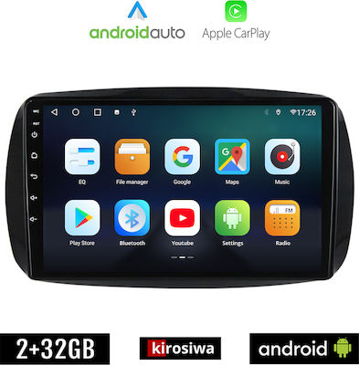 Kirosiwa Ηχοσύστημα Αυτοκινήτου για Citroen Berlingo Smart ForTwo 2016> (Bluetooth/USB/AUX/WiFi/GPS/Apple-Carplay/Android-Auto) με Οθόνη Αφής 9"