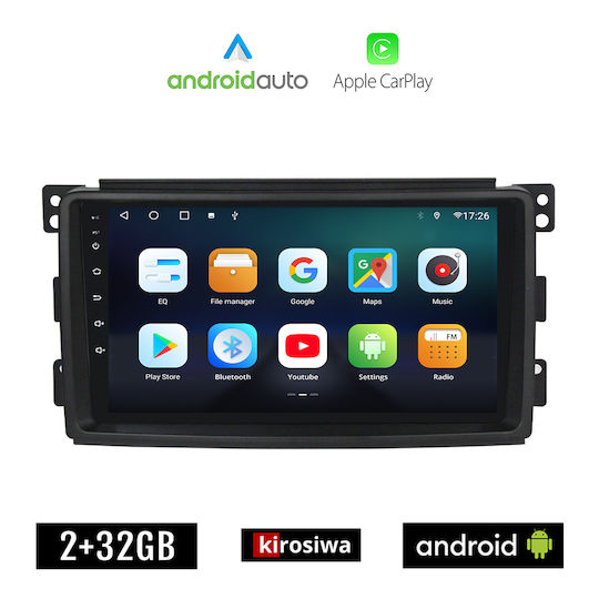 Kirosiwa Ηχοσύστημα Αυτοκινήτου για Citroen Berlingo Smart ForFour / ForTwo 2004-2007 (Bluetooth/USB/AUX/WiFi/GPS/Apple-Carplay/Android-Auto) με Οθόνη Αφής 9"