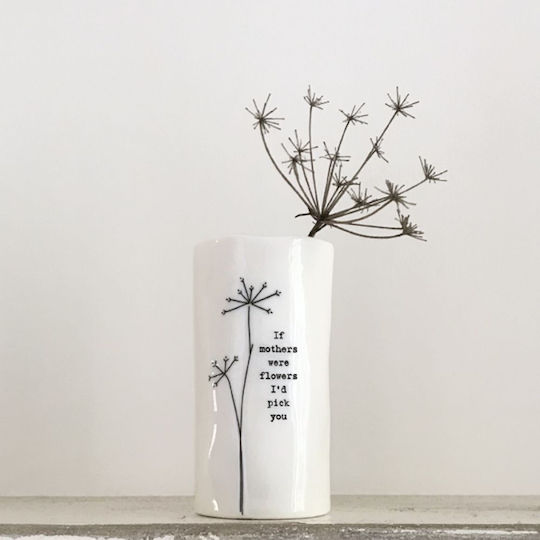 Synchronia Декоративна ваза Порцелан If Mothers Were Flowers Бял 5x5x9см 1бр