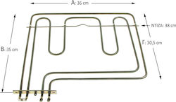 Element De Încălzire Superior Și Grill Pentru Cuptor Nardi Teka 1100 + 2000 Watt