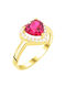 14K Gold heart ring with cubic zirconia