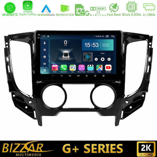 Bizzar Ηχοσύστημα Αυτοκινήτου για Fiat Fullback Mitsubishi L200 2015-2019 με A/C (Bluetooth/USB/WiFi/GPS/Apple-Carplay/Android-Auto) με Οθόνη Αφής 9"