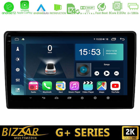 Bizzar Car Audio System for Seat Alhambra / Leon / Toledo Skoda Fabia / Octavia / Praktik / Rapid / Roomster / Superb / Yeti 2021-2022 (Bluetooth/USB/WiFi/GPS/Apple-Carplay/Android-Auto) with Touch Screen 10"