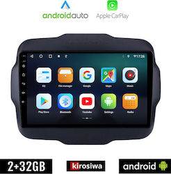 Kirosiwa Sistem Audio Auto pentru Jeep Renegade 2014> (Bluetooth/USB/AUX/WiFi/GPS/Apple-Carplay/Android-Auto) cu Ecran Tactil 9"