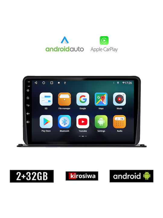 Kirosiwa Car-Audiosystem (Bluetooth/USB/WiFi/GPS/Apple-Carplay/Android-Auto) mit Touchscreen 9"