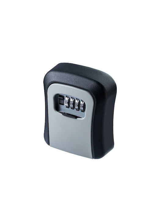 Suport de Chei cu Combinație Metalic de Perete cu Roată cu Combinație 9.5x4x11.5cm