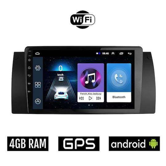 Car Audio System for BMW E39 / Series 5 / Series 5 (E39) 1997-2005 (Bluetooth/USB/WiFi/GPS/Apple-Carplay/Android-Auto) with Touch Screen 9"