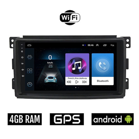Car Audio System for Smart ForFour / ForTwo 2004-2007 (Bluetooth/USB/AUX/WiFi/GPS/Apple-Carplay/Android-Auto) with Touch Screen 9"