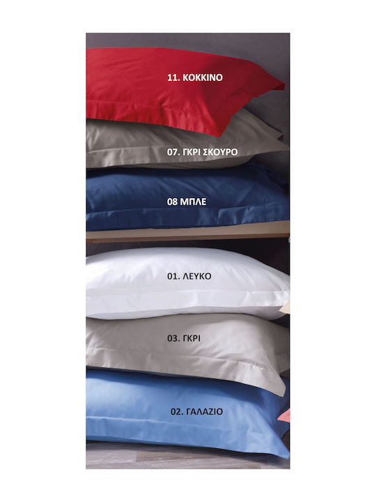Rythmos Scenario Super Double Cotton Satin Duvet Cover Set with Pillowcases 235x250 White