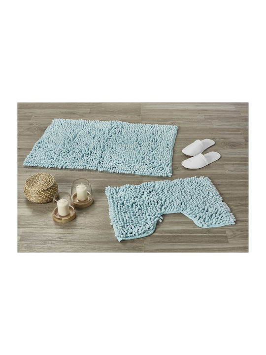 Whitegg Bath Mats Set Microfiber Toilet PT007-4 Ciel 2pcs