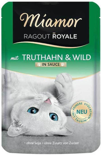 Miamor Ragout Royale Υγρή Τροφή για Ενήλικες Γάτες σε Φακελάκι με Γαλοπούλα και Ελάφι χωρίς Σιτηρά 100gr