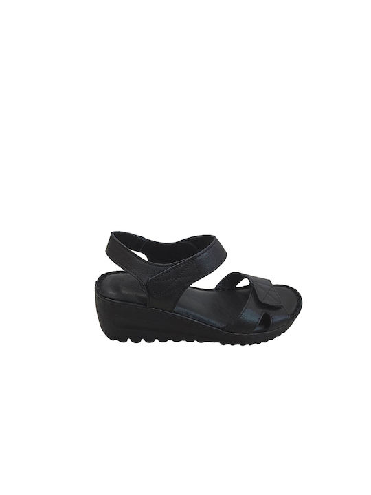 Women's Leather Platform Sandals GOTSI ANATOMIC 151 Black