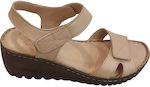 Women's Leather Platform Sandals GOTSI ANATOMIC 151 Beige