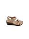 Damen Leder Plateausandalen GOTSI ANATOMIC 151 Beige