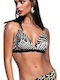 Bikini Τριγωνάκι D Cup Animal Print Μπεζ
